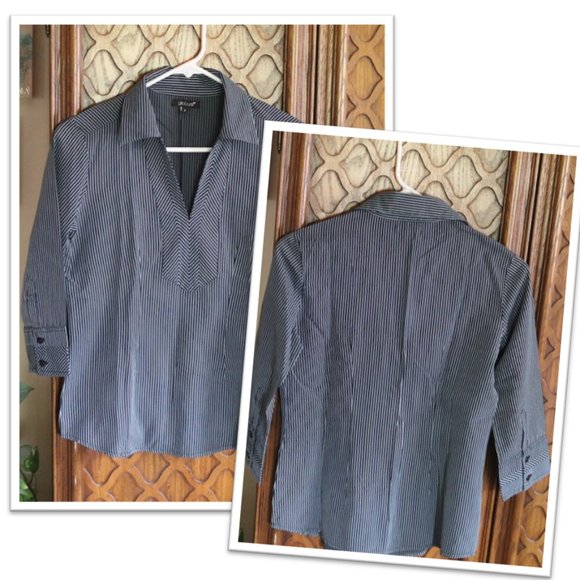 3/$15 Globus Striped Popover Collared Shirt - Size XS - Picture 13 of 15
